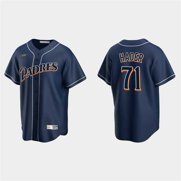 Men%27s San Diego Padres #71 Josh Hader Nike Navy Cooperstown Collection Jersey Dzhi